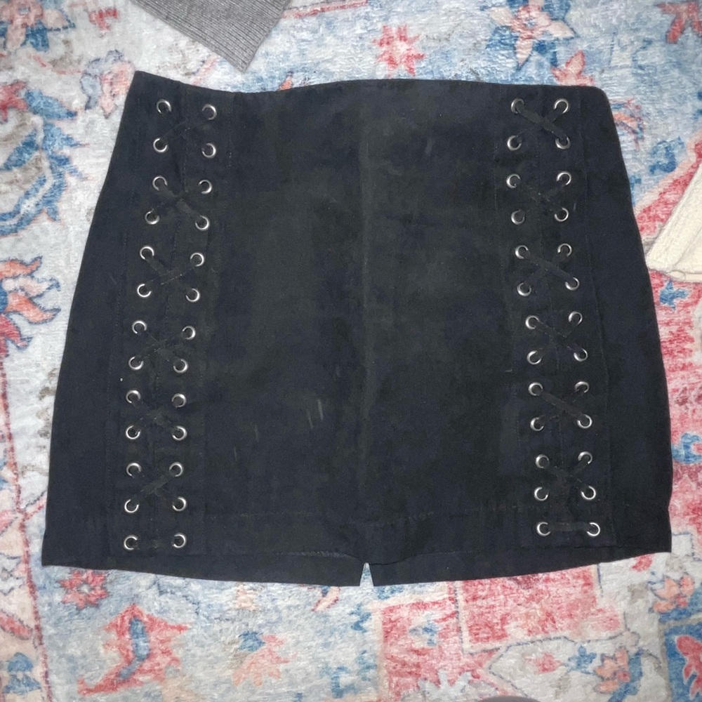 H&M Black Suede Mini Skirt